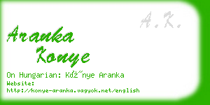 aranka konye business card